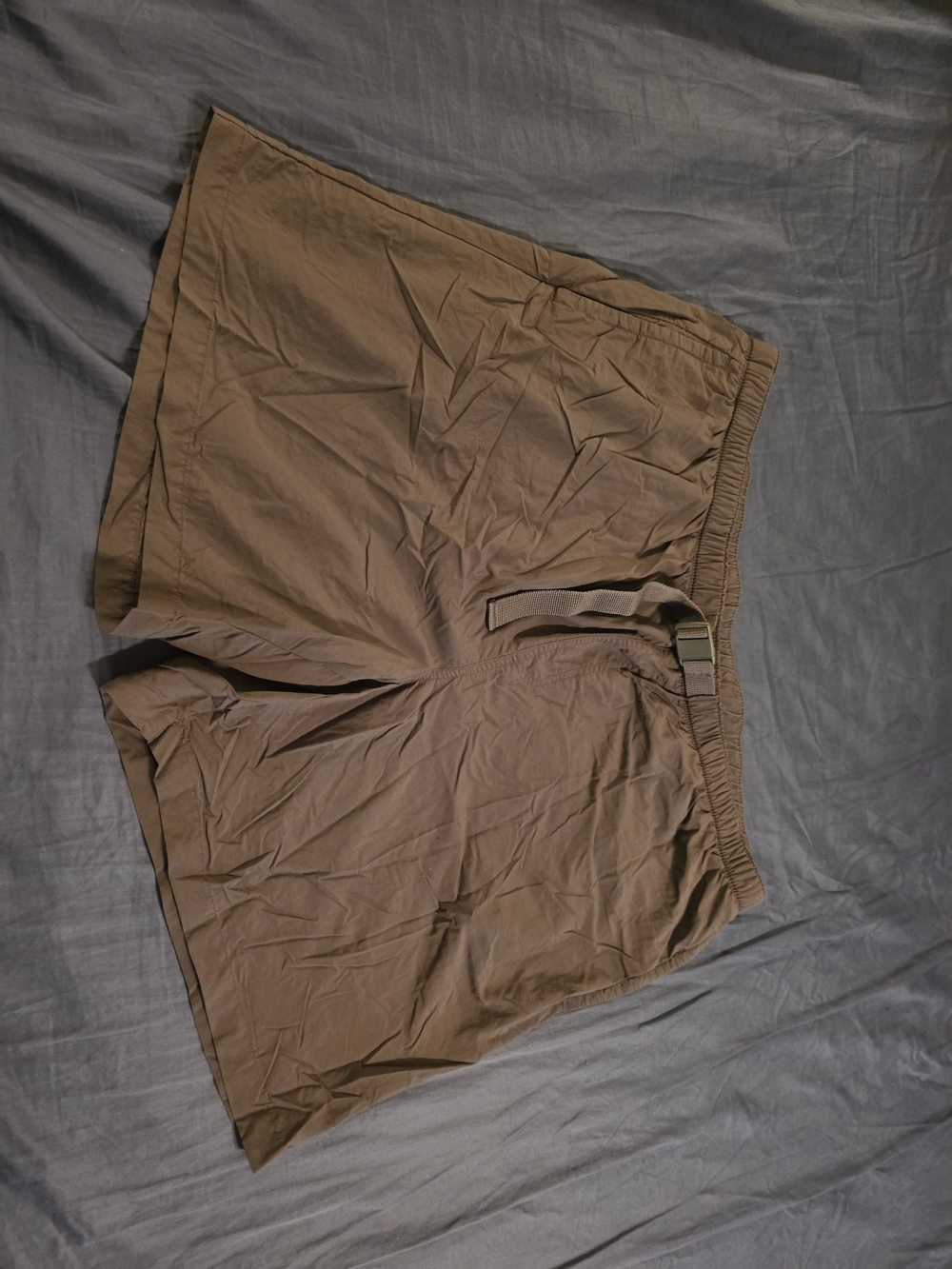 Men's Dark Grey Elastic-Waist Casual Swim Shorts